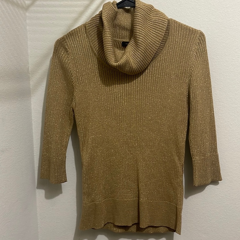 Gold Turtleneck Sweater